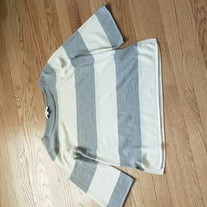 Merino wool bell sleeve striped sweater small